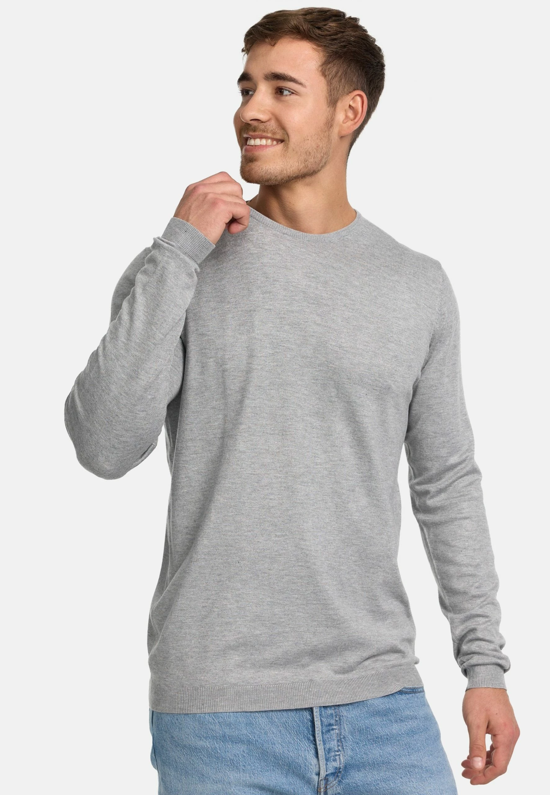Indicode Jeans Greyson - Trui - Lt Grey Mix 1 Indicode Jeans Greyson - Trui - Lt Grey Mix