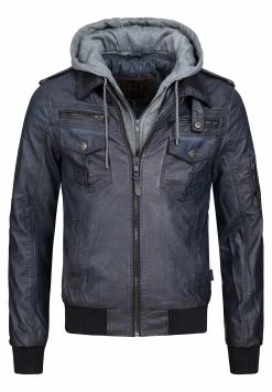 Indicode Jeans Aaron - Imitatieleren Jas - Navy -Indicode Jeans Winkel 4b746e2d29ee4d5d9d47ece042e557e2