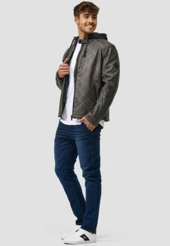 Indicode Jeans Eckrote - Imitatieleren Jas - Raven -Indicode Jeans Winkel 5fa5f04fd48140828ca28c98ba123095