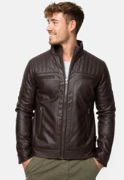 Indicode Jeans Brook - Imitatieleren Jas - Dark Brown -Indicode Jeans Winkel 69876b049d9c4813b7e1a1c6840af91b