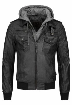 Indicode Jeans Aaron - Imitatieleren Jas - Black -Indicode Jeans Winkel 7ff03855292d4f5bbb713319f4c46afa