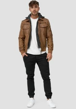 Indicode Jeans Aaron - Imitatieleren Jas - Brown -Indicode Jeans Winkel cff58903ec974a85ba87d45b159c666b