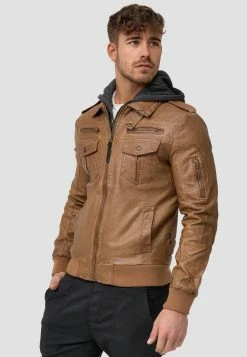 Indicode Jeans Aaron - Imitatieleren Jas - Brown -Indicode Jeans Winkel d37759c3415640dfb8f7e109a3c8bfb3