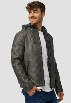 Indicode Jeans Eckrote - Imitatieleren Jas - Raven -Indicode Jeans Winkel de3a497c2f43417fbc521530325fbb51