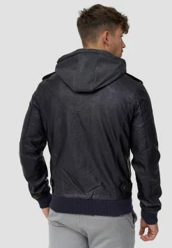 Indicode Jeans Aaron - Imitatieleren Jas - Navy -Indicode Jeans Winkel e53656f44d0d4377ab983a3dee787199