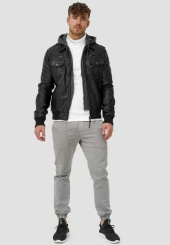 Indicode Jeans Aaron - Imitatieleren Jas - Black