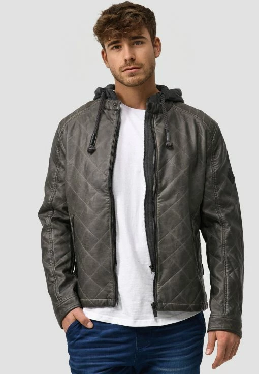 Indicode Jeans Eckrote - Imitatieleren Jas - Raven -Indicode Jeans Winkel fc30cdd9f6464c81922e6098a99b604c